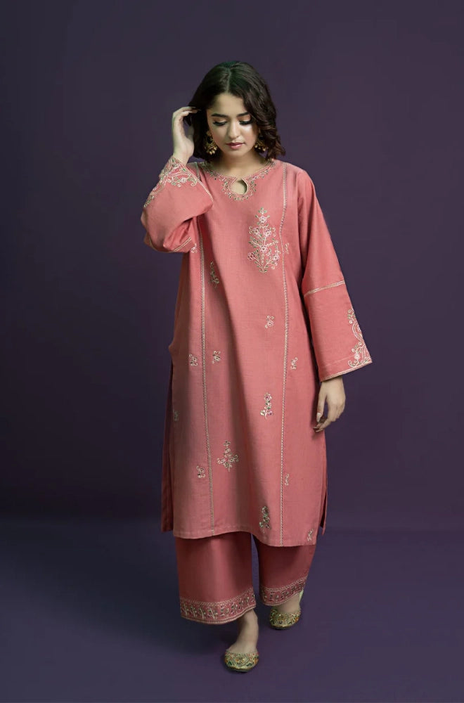 Urge - 2PC Dhanak Embroidered Shirt and Trouser - BFB0902