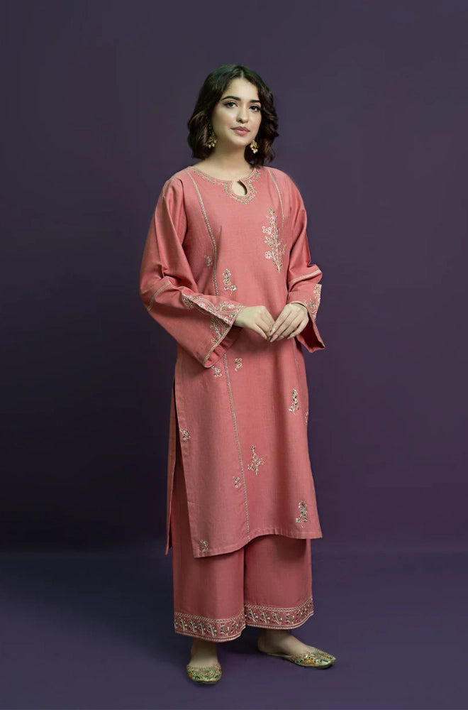 Urge - 2PC Dhanak Embroidered Shirt and Trouser - BFB0902
