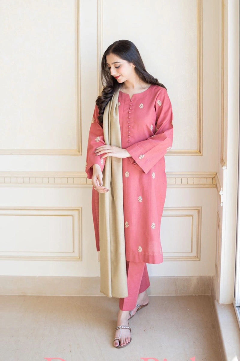 Aisling - 3PC Dhanak Embroidered Shirt With Dhanak Dupatta and Trouser - BFB0880