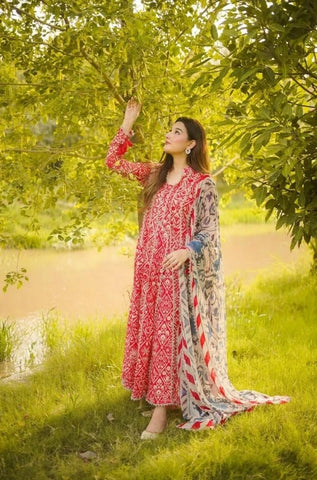 ANEELAS - Summer 3PC Lawn Digital Printed Dress - BFB0798
