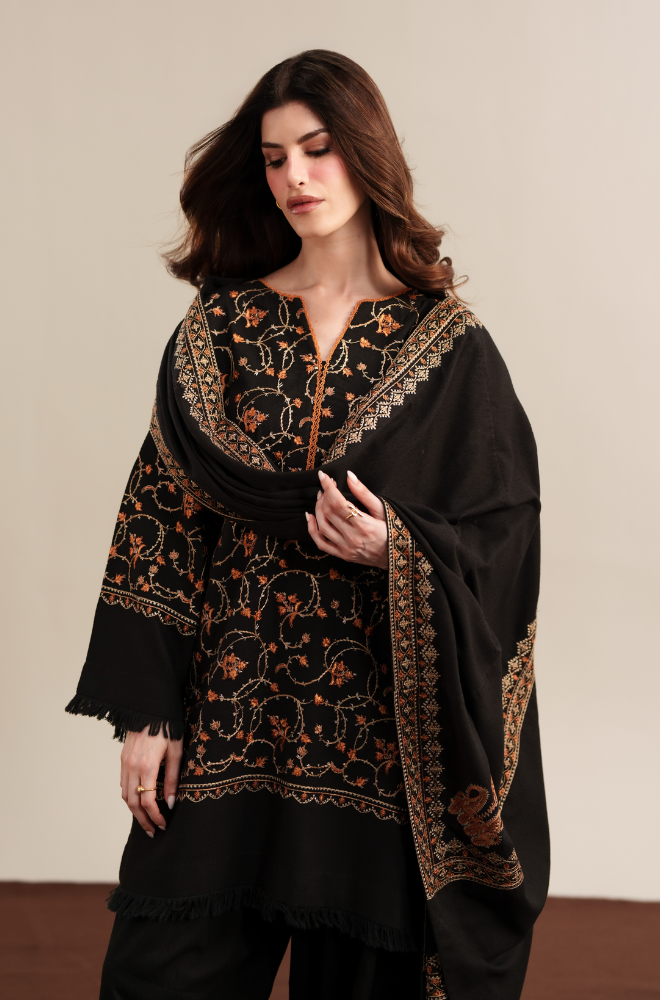 Lelani - 3PC Dhanak Embroidered Shirt With Dhanak Embroidered Dupatta and Trouser - BFB01167