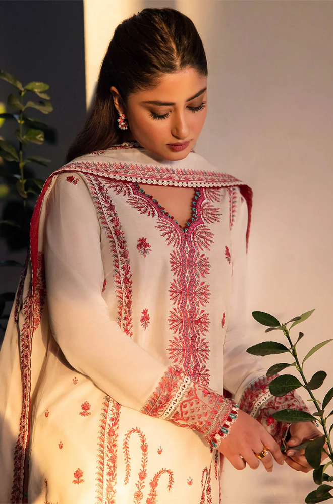 Cross Stitched - 3PC Dhanak Embroidered Suit- BFRZ0101