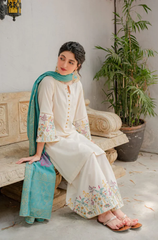 Kastoor - 3PC Dhanak Embroidered Suit - BFB0089