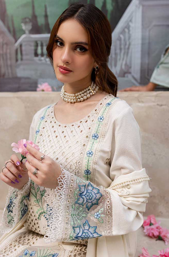 QalamKar - 3PC Lawn ChickenKari Embroidered Suit- BFB0292