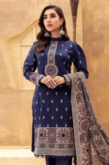 NishatLinen - 3PC Dhanak Embroidered Suit - BFB0119