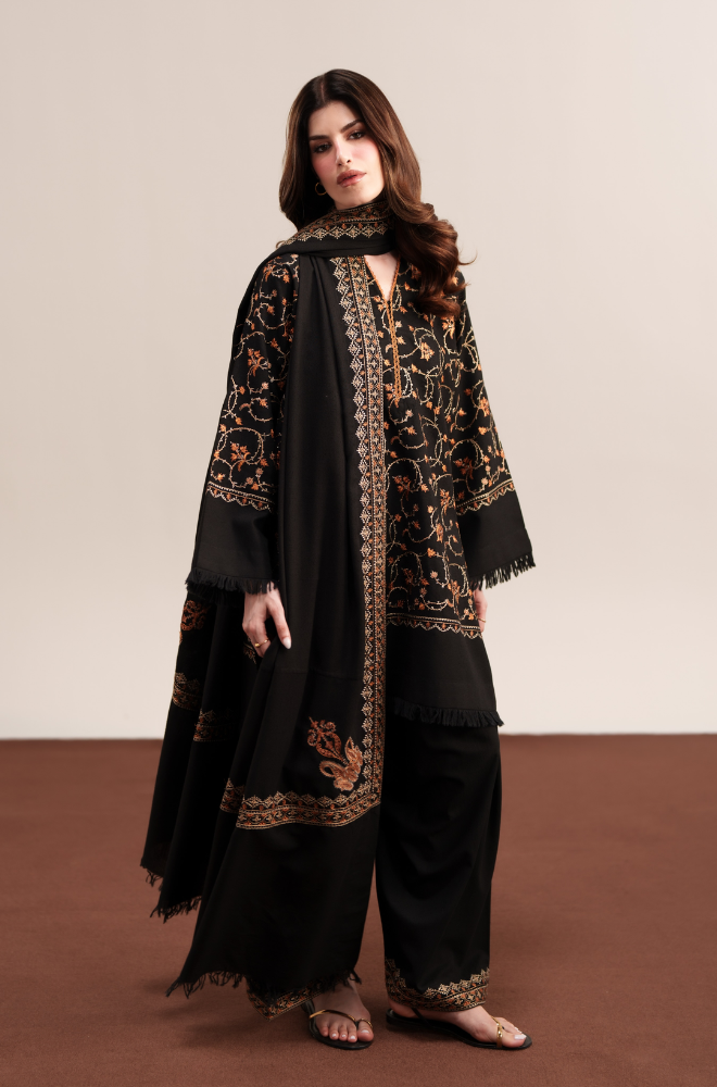 Lelani - 3PC Dhanak Embroidered Shirt With Dhanak Embroidered Dupatta and Trouser - BFB01167