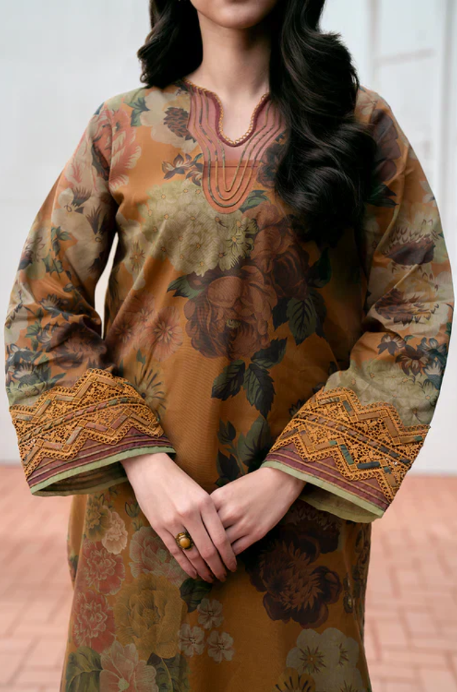 Baroque - Winter 3PC Khaddar Digital Printed Dress - BFU0503