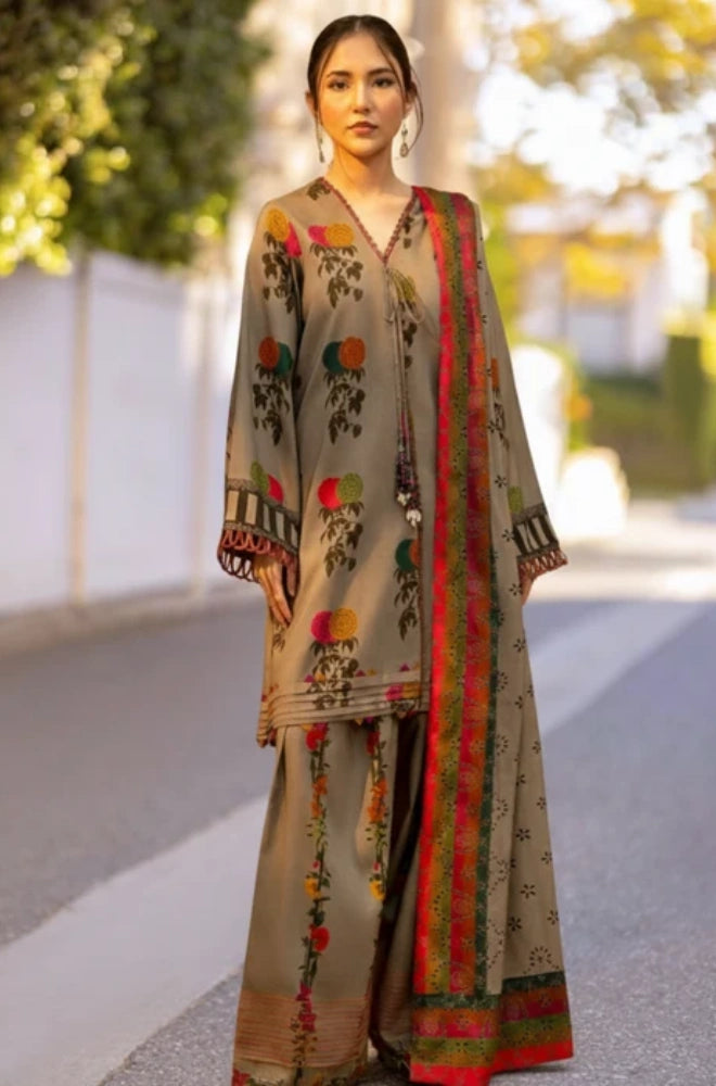 Charizma - 3PC Karandi Printed Shirt With Printed Dupatta and Trouser - BFB01168