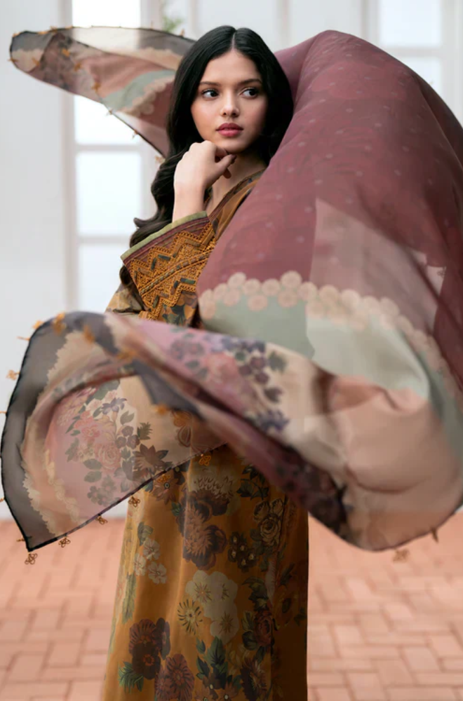 Baroque - Winter 3PC Khaddar Digital Printed Dress - BFU0503