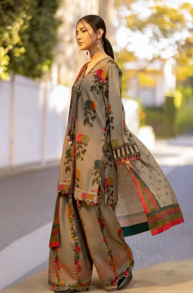 Charizma - 3PC Karandi Printed Shirt With Printed Dupatta and Trouser - BFB01168