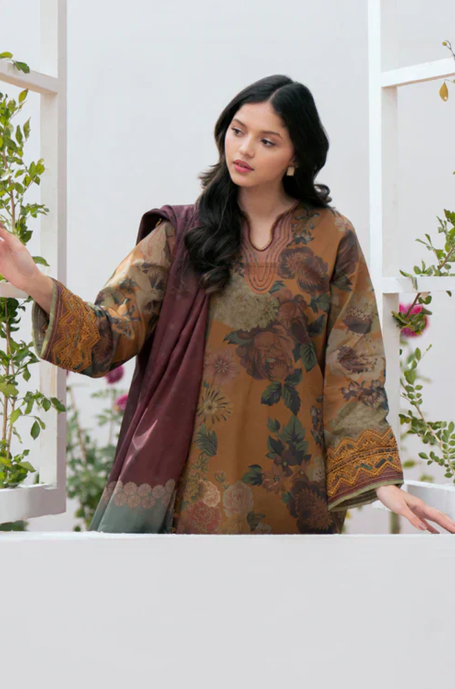 Baroque - Winter 3PC Khaddar Digital Printed Dress - BFU0503
