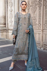 Maria.B - 3PC Dhanak Embroidered Suit- BFRZ0099