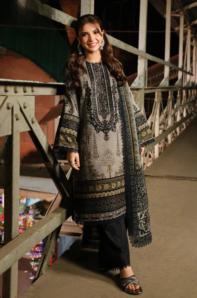 Asim Jofa - 3PC Karandi Printed Shirt With Karandi Printed Dupatta and Trouser - BFB0951