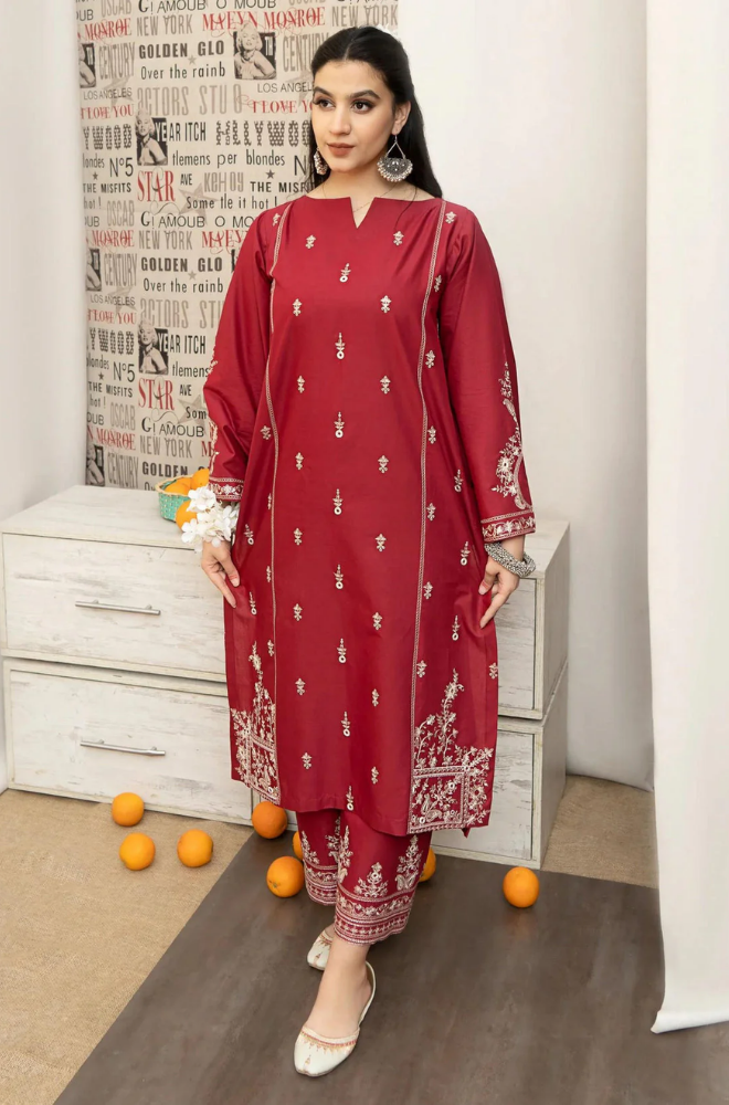 Urge - 3PC Dhanak Embroidered Suit - BFB0136