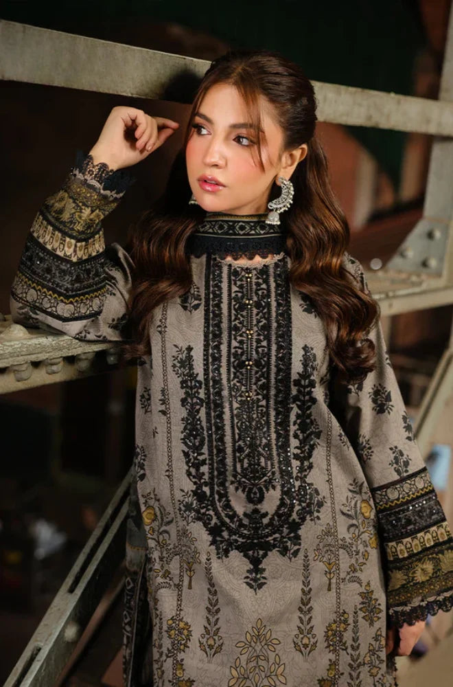 Asim Jofa - 3PC Karandi Printed Shirt With Karandi Printed Dupatta and Trouser - BFB0951