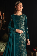 JAZMIN - Winter 3PC Velvet Embroidered Suit - BFB0521