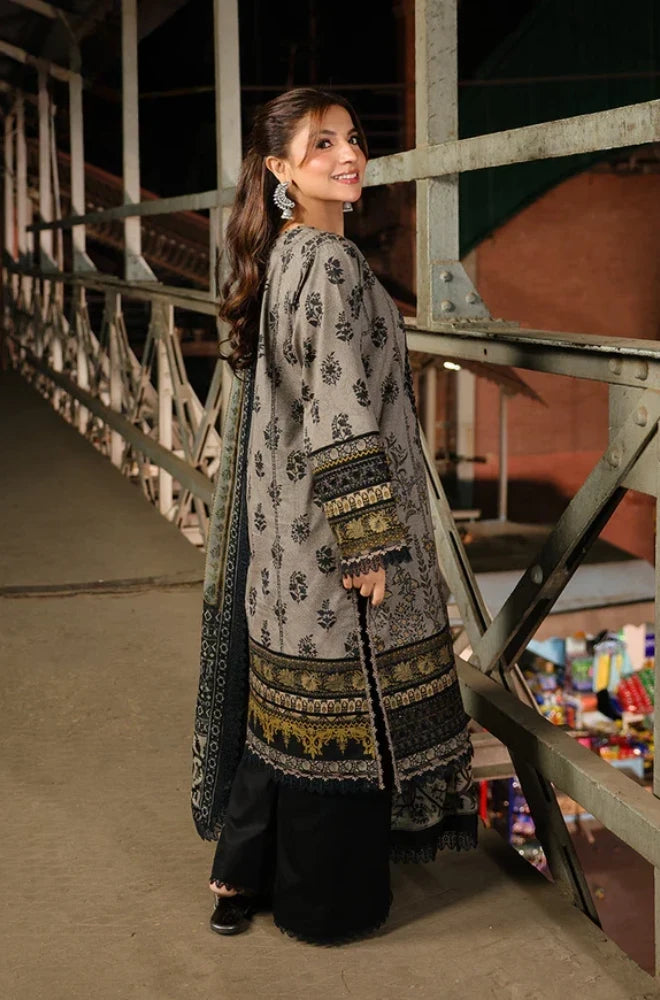 Asim Jofa - 3PC Karandi Printed Shirt With Karandi Printed Dupatta and Trouser - BFB0951