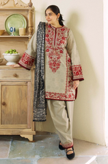 Coco By Zara Shahjahan - 3PC Dhanak Embroidered Suit - BFU0050