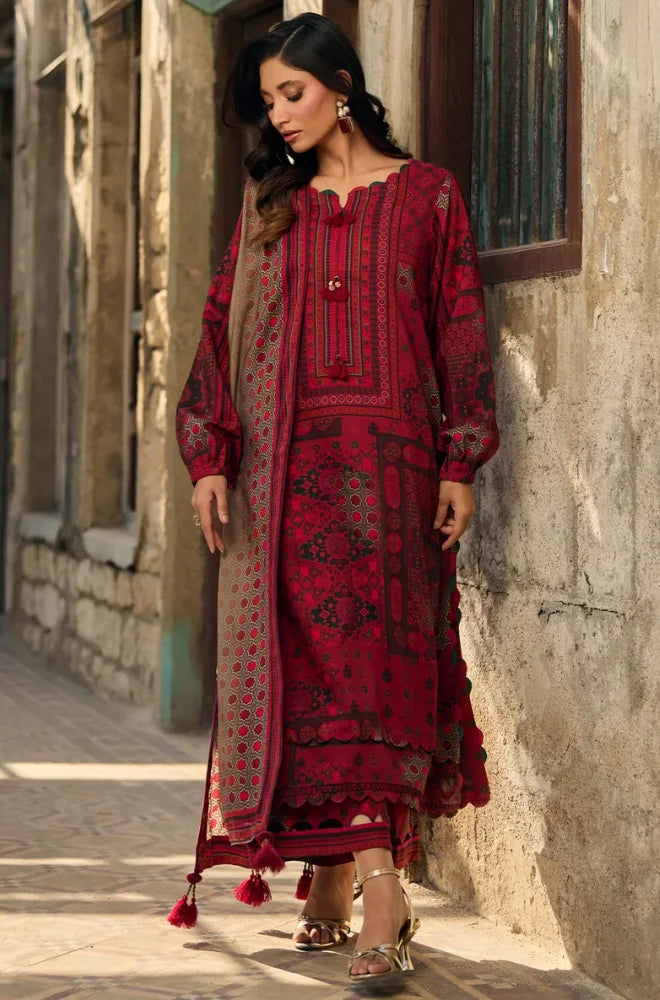 Charizma - 3PC Karandi Printed Shirt With Karandi Printed Dupatta and Trouser - BFB0936