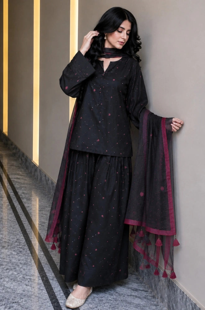 BlueFery - 3PC Lawn Printed Shirt With Monar Printed Dupatta and Trouser - BFB0979