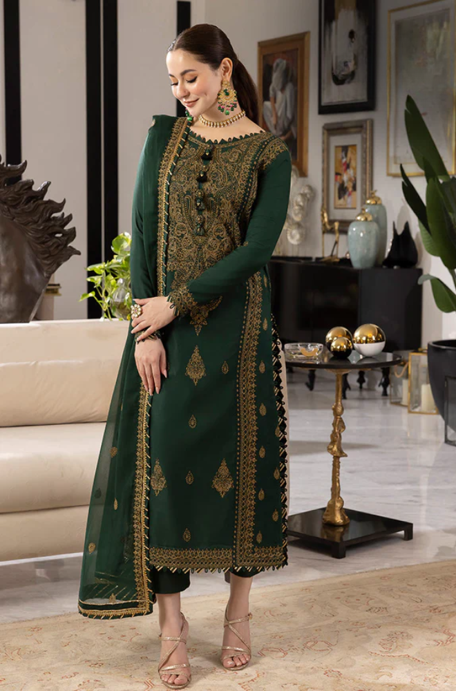 ASIM JOFA- 3PC Lawn Embroidered Suit - BFB0403