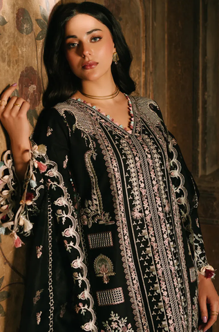 FIONA - 3PC Embroidered Lawn Shirt with Net Embroidered Dupatta and Trouser - BFB0823