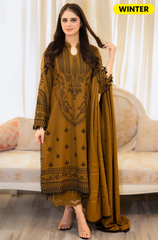 Urge - Winter 3PC Dhanak Embroidered Suit - BFA0027
