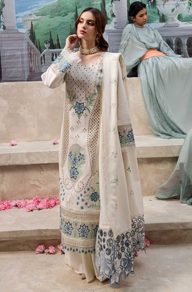 QalamKar - 3PC Lawn ChickenKari Embroidered Suit- BFB0292