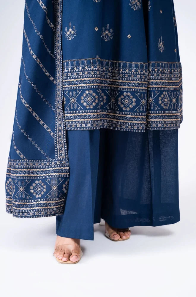 Kayseria - 3PC Dhanak Embroidered Shit With Dhanak Embroidered Dupatta and Trouser - BFB01068