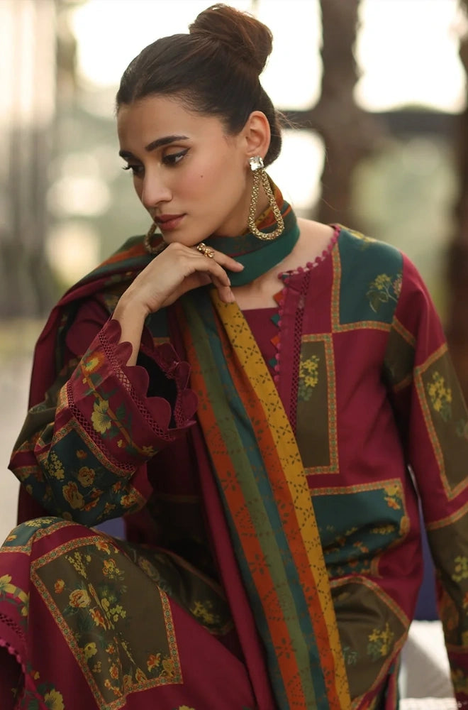 Charizma - 3PC Karandi Printed Shirt With Karandi Printed Dupatta and Trouser - BFB0952