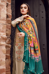 Maria.B - 3PC Dhanak Embroidered Suit- BFRZ0104