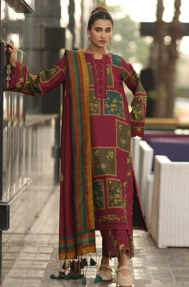 Charizma - 3PC Karandi Printed Shirt With Karandi Printed Dupatta and Trouser - BFB0952