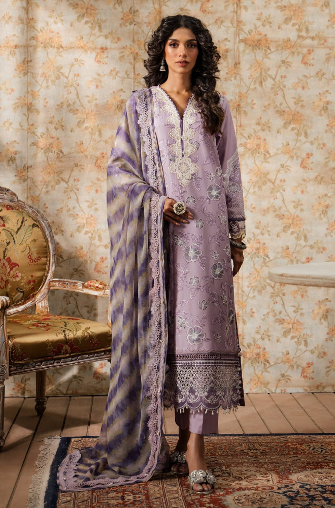Zellbury - 3PC Lawn Embroidered Suit- BFB0283
