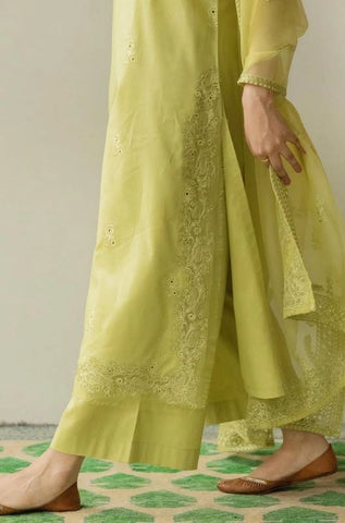 DYOT - 3PC Summer Lawn Embroidered Shirt with Organza Embroidered Dupatta and Trouser - BFB0802