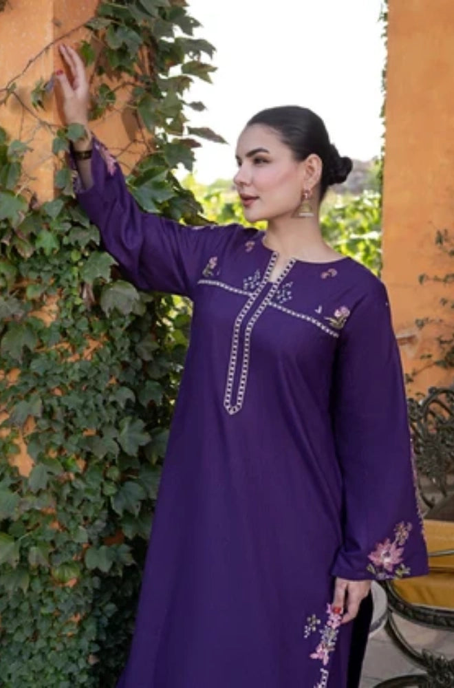 Urge - 3PC Dhanak Embroidered Shirt With Dhanak Embroidered Dupatta and Trouser - BFB01064