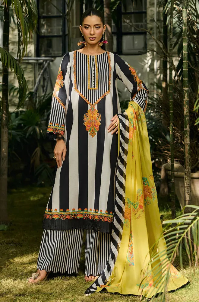 Charizma - 3PC Printed Lawn Suit With Lawn Printed Dupatta and Trouser - BFB0973