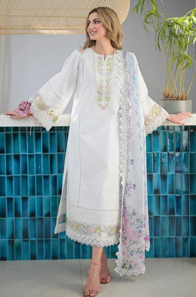 Jazmin - 3PC Lawn Embroidered Shirt with Monar Printed Dupatta and Trouser - BFB0429
