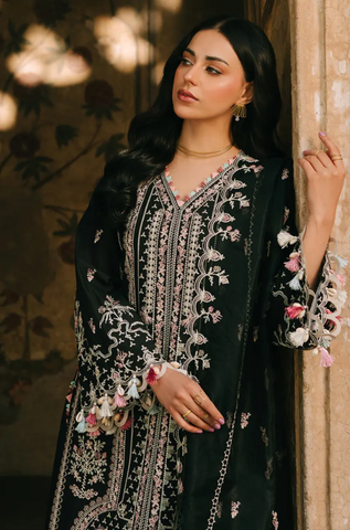 FIONA - 3PC Embroidered Lawn Shirt with Net Embroidered Dupatta and Trouser - BFB0823