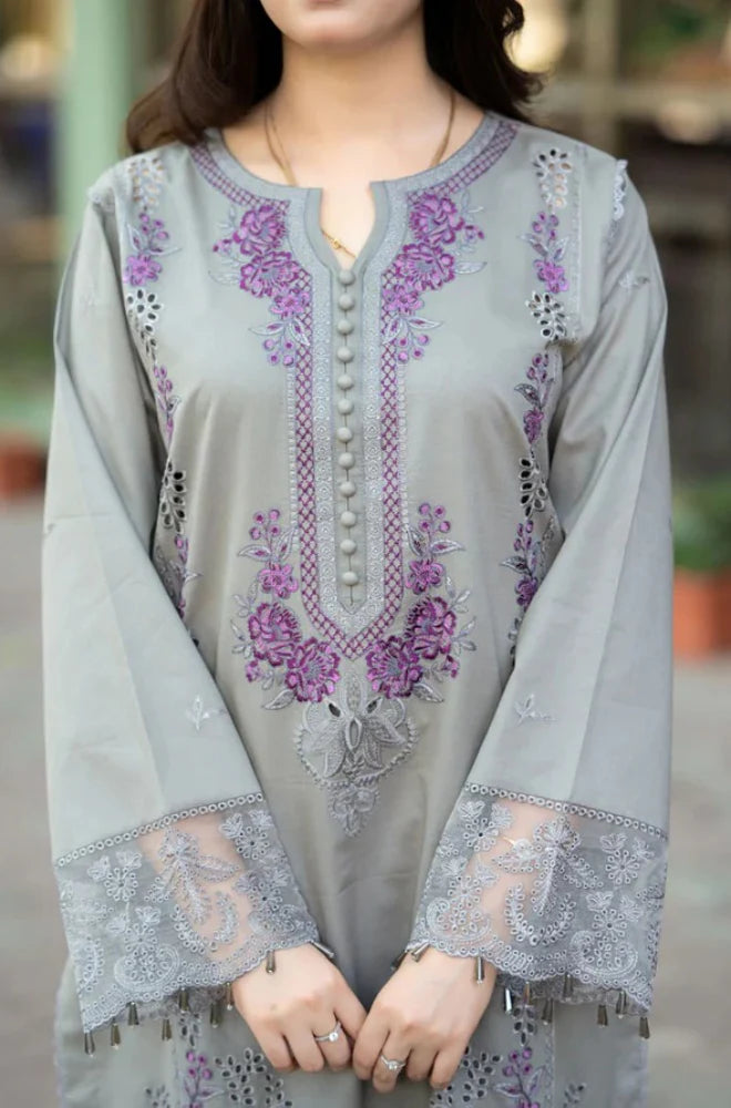 Mushq - Stitched 3Pcs Embroidered Dhanak Suit – RTW003