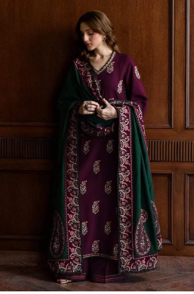 Batik - Stitched 3Pcs Embroidered Dhanak Suit – RTW026