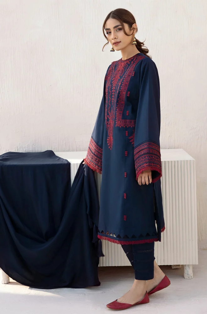 Jazmin - 3PC Dhanak Embroidered Shirt With Dhanak  Dupatta and Trouser - BFB0932