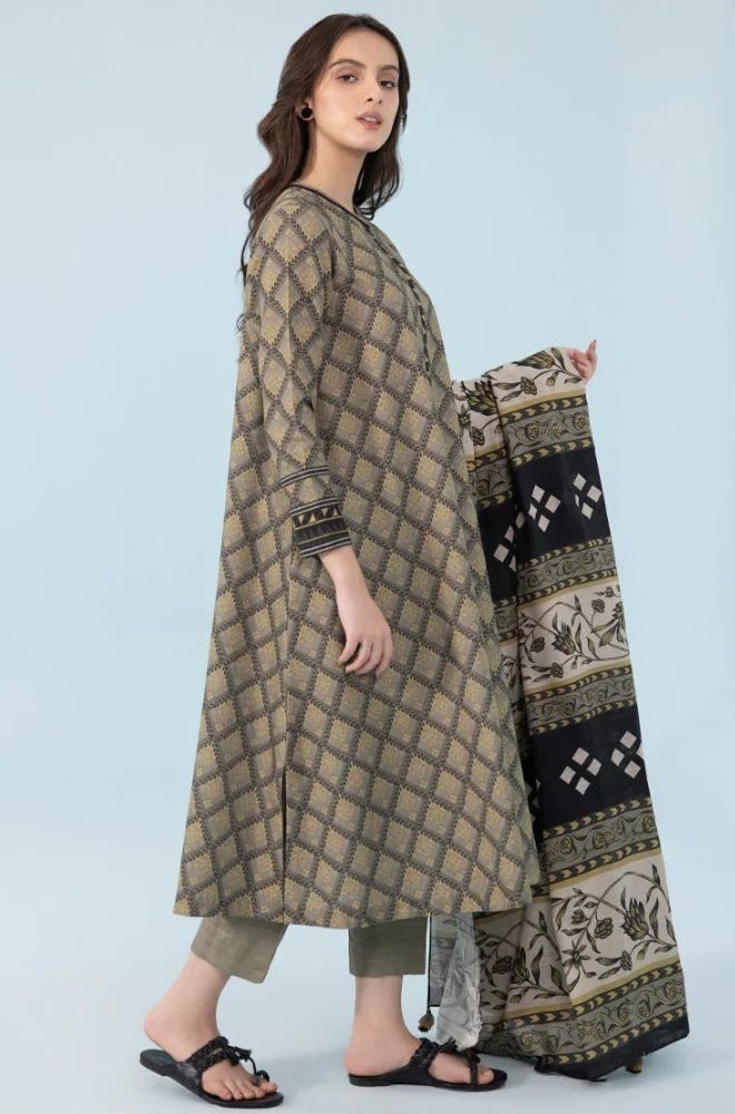 Baroque - 3PC Lawn Printed Shirt with Lawn Printed Dupatta and Trouser - BFB0840