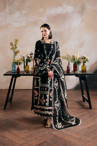 Maryam Hussain - 3PC Lawn Embroidered Shirt with Cotton Net Embroidered Dupatta and Trouser - BFB0827