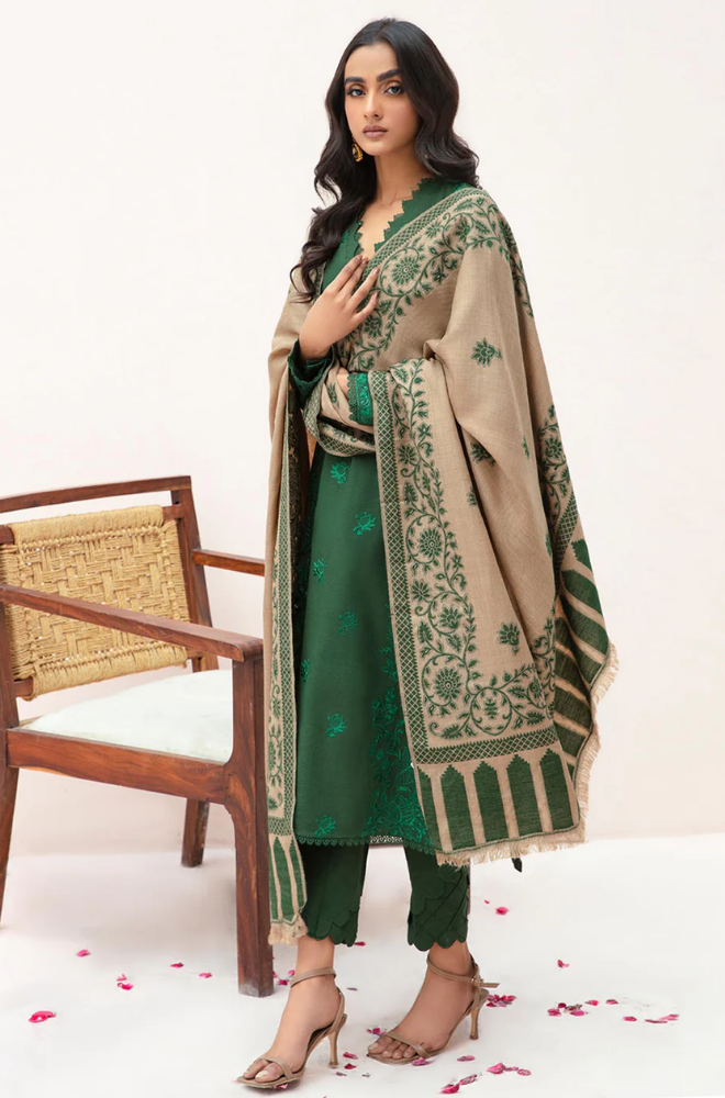 Sapphire - Winter 3PC Dhanak Embroidered Suit - BFB0419