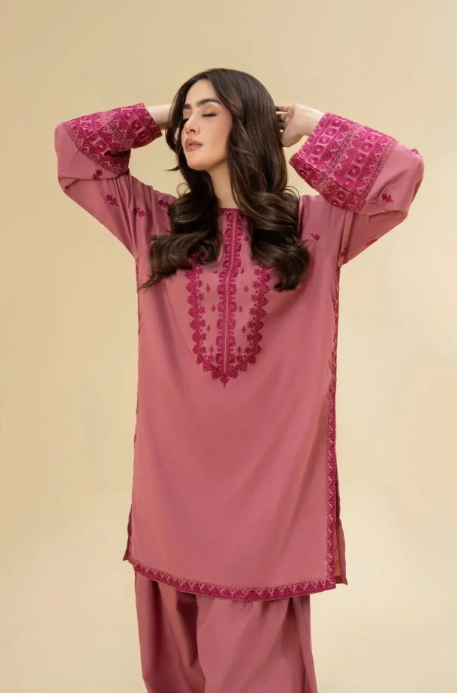 Lazuli - 2PC Dhanak Embroidered Suit - BFB0954