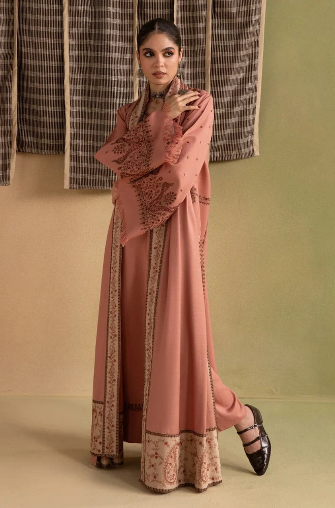 Ziva - 3PC Dhanak Embroidered Shirt With Dhanak Embroidered Dupatta and Trouser - BFB01174