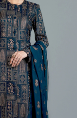 Sapphire - 3PC Dhanak Embroidered Suit - BFB0201