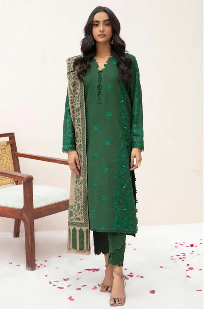 Sapphire - Winter 3PC Dhanak Embroidered Suit - BFB0419