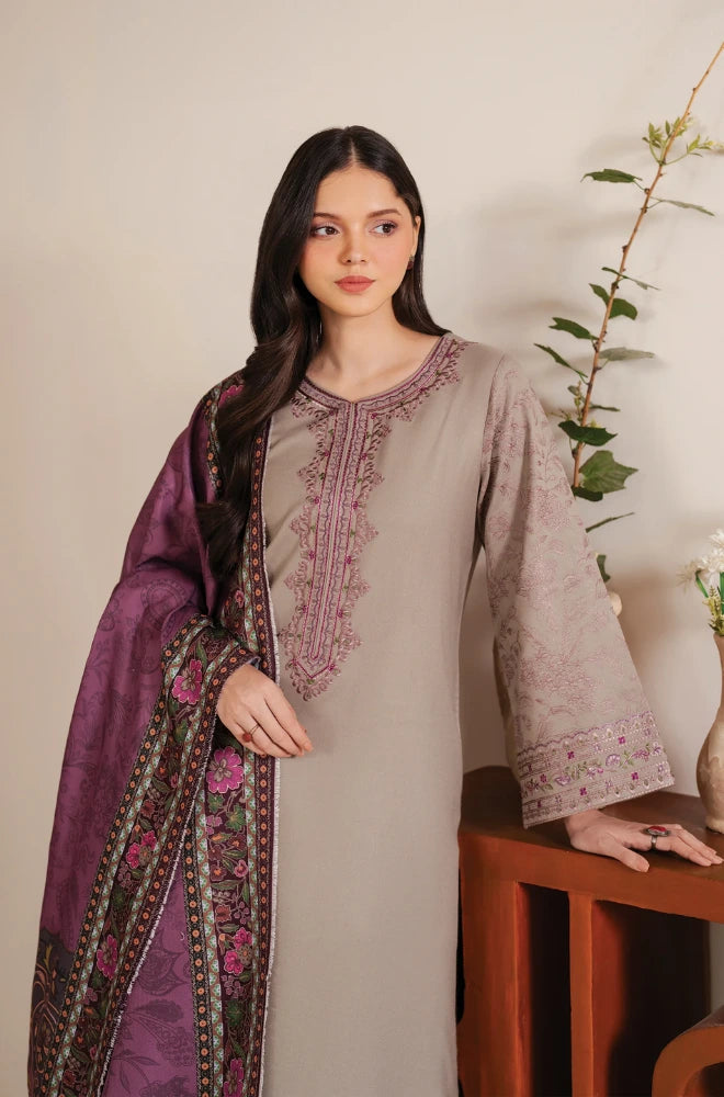 GARNET - 3PC Lawn Embroidered Shirt with Lawn Printed Dupatta and Trouser - BFB0232