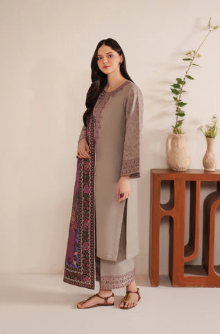 GARNET - 3PC Lawn Embroidered Shirt with Lawn Printed Dupatta and Trouser - BFB0232